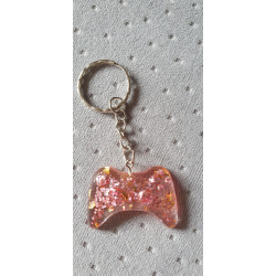 Porte Clé Manette XBOX/paillété rose