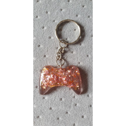 Porte Clé Manette XBOX/paillété rose