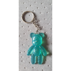 Porte Clé Ourson/vert paillété