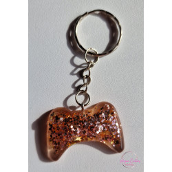 Porte Clé Manette XBOX/paillété rose