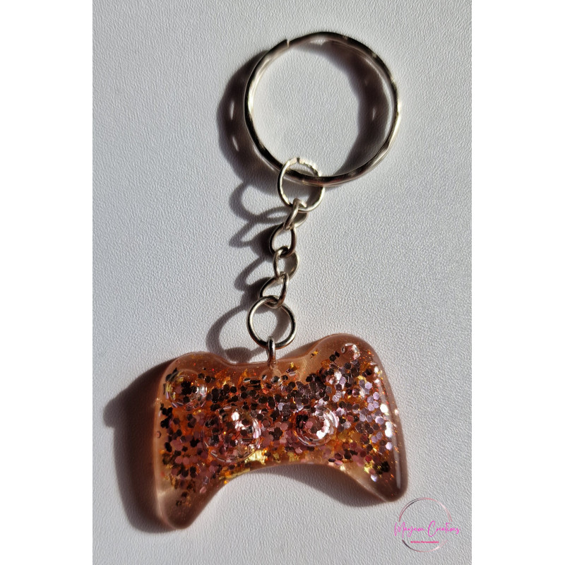 Porte Clé Manette XBOX/paillété rose Porte Clé Manette XBOX/paillété rose
